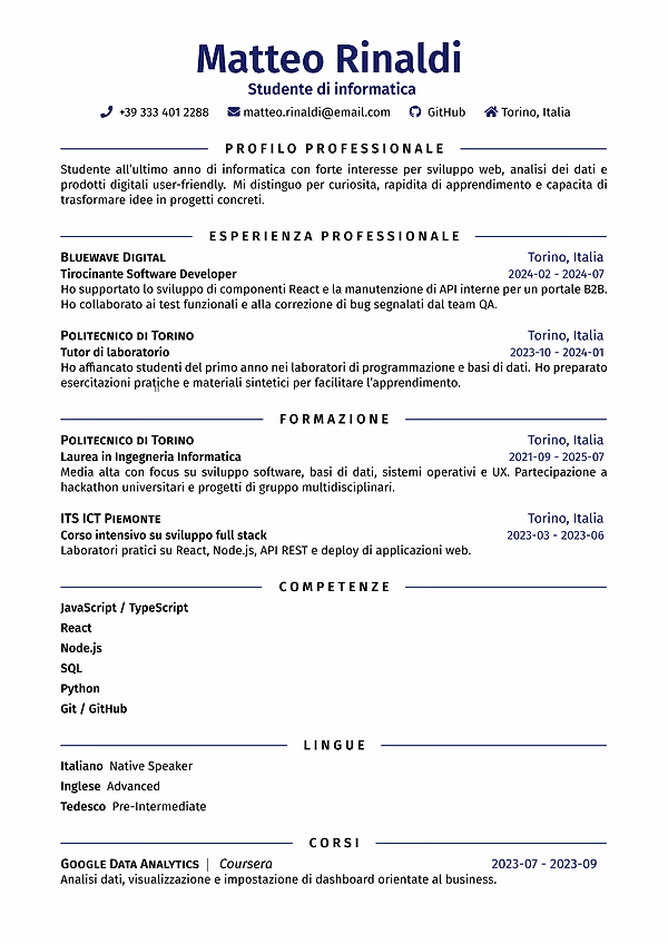 Anteprima del modello di curriculum England