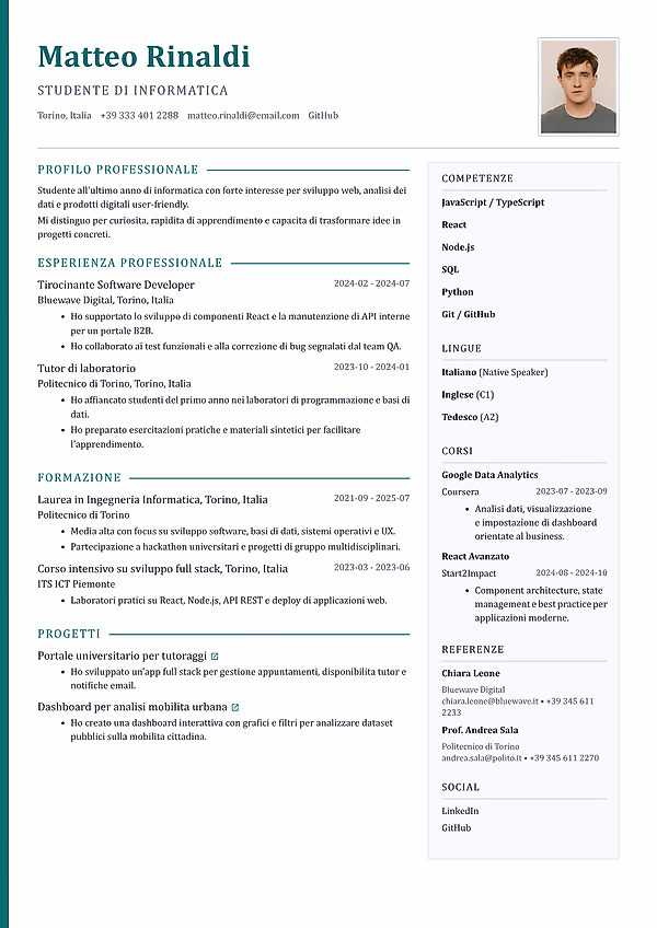 Anteprima del modello di curriculum Harbor