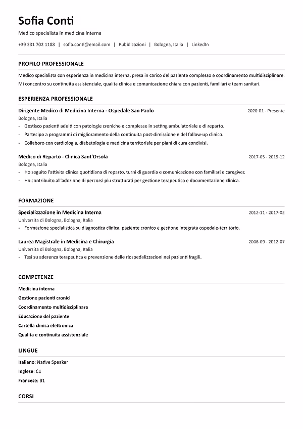Anteprima del modello di curriculum Prague