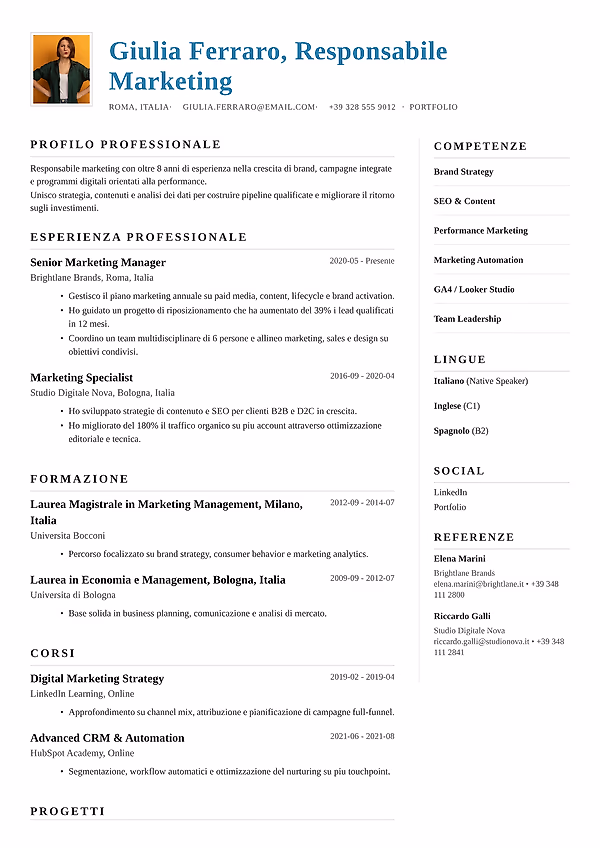 Anteprima del modello di curriculum Stonebridge