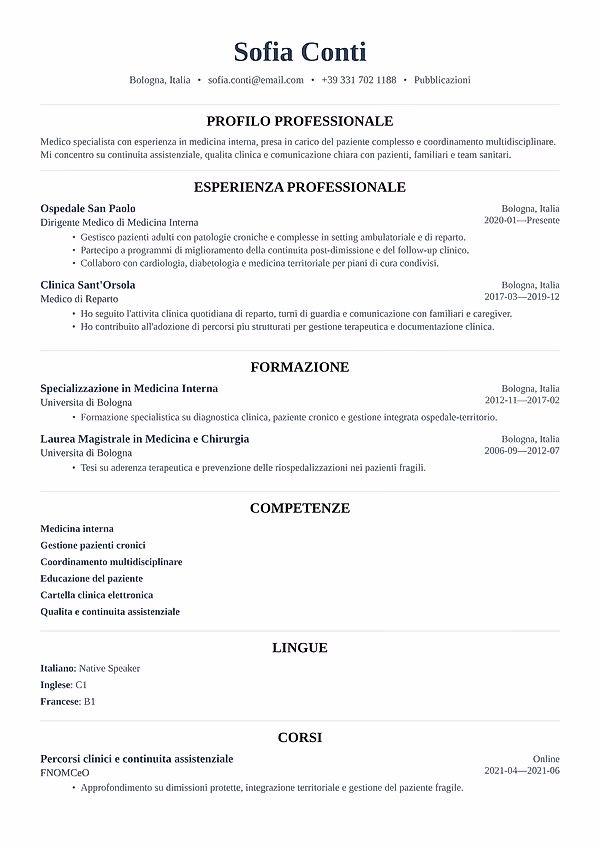 Anteprima del modello di curriculum Whitmore